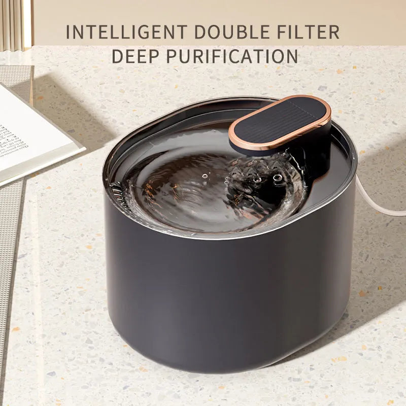 Automatic pet water fountain with USB cable, water pump, and filter element in Berlin blue colour