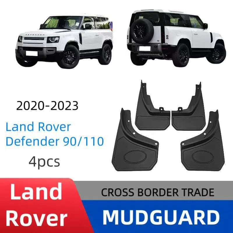 Set of 4 plastic mudguards for Land Rover Defender 90/110 large version with screws and buckles