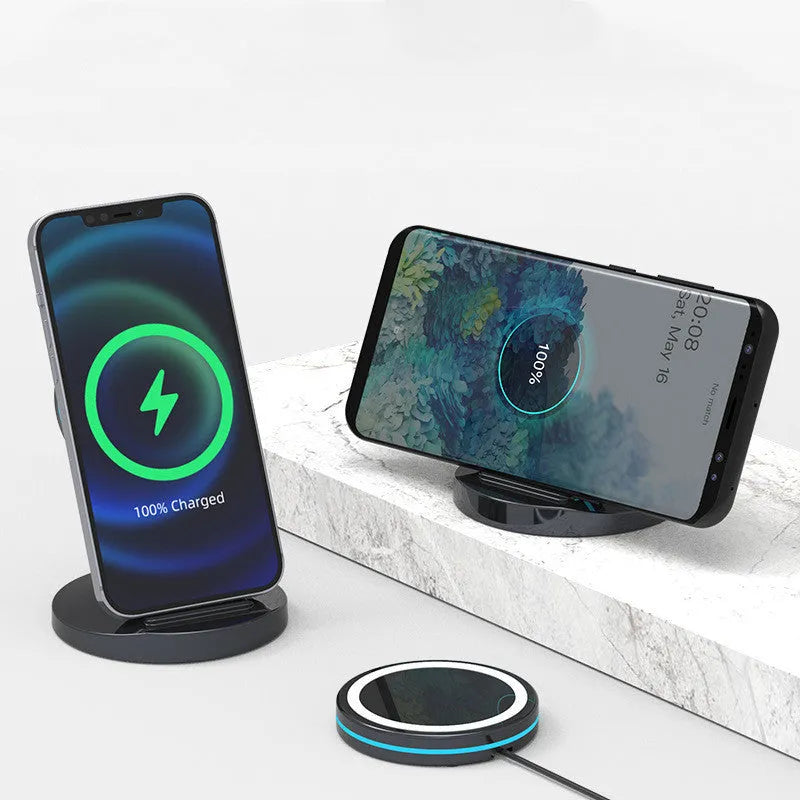 Folding magnetic wireless charging stand for iPhone 12 MagSafe with 3-in-1 design and portable battery