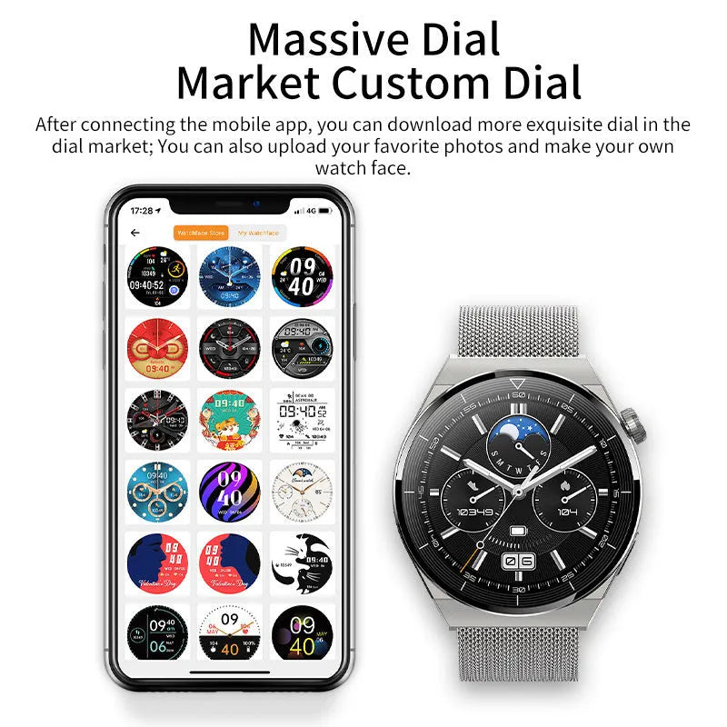 Black silicone strap silver vinyl case smartwatch with Bluetooth calling and health monitoring features on wrist