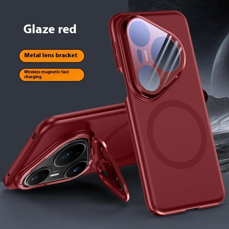 Huawei P80 magnetic lens bracket phone case in frosted PC back shell
