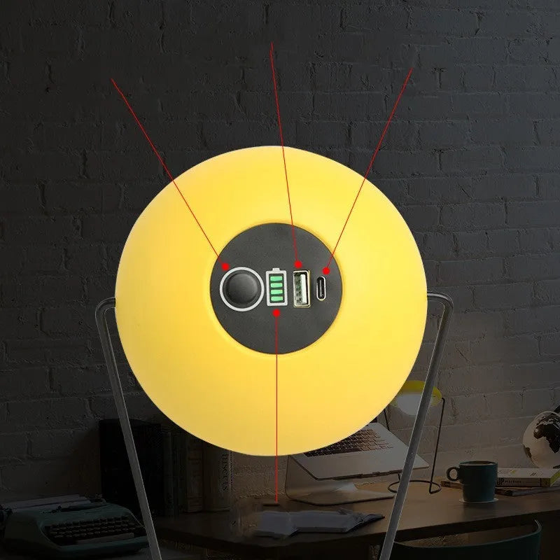 Rechargeable LED reading lamp 8W IP55 63x115mm in use