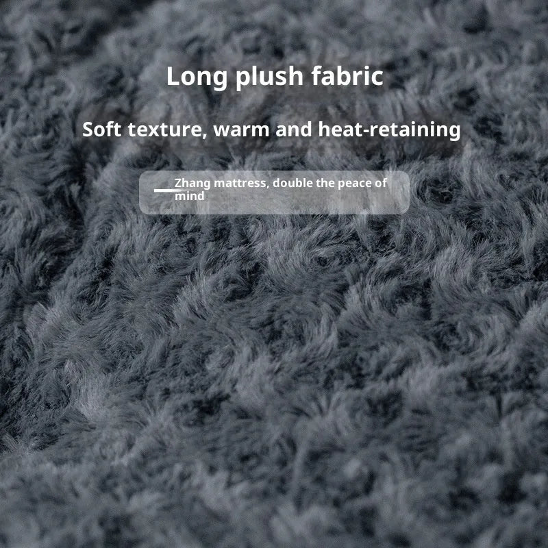 Dark grey embossed velvet square pet mat for dogs, thick cloth cushion, sizes XS to XXXL