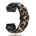Woven stretch nylon watchband 20mm Leopard Print for Garmin replacement