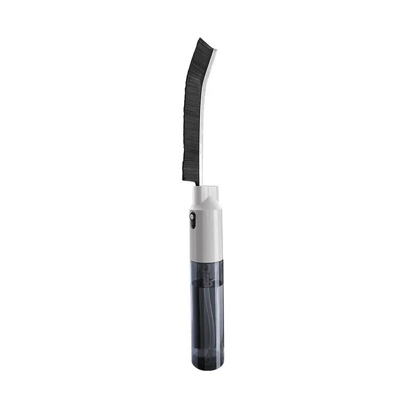 White plastic gap brush with black bristles for cleaning bathroom grooves