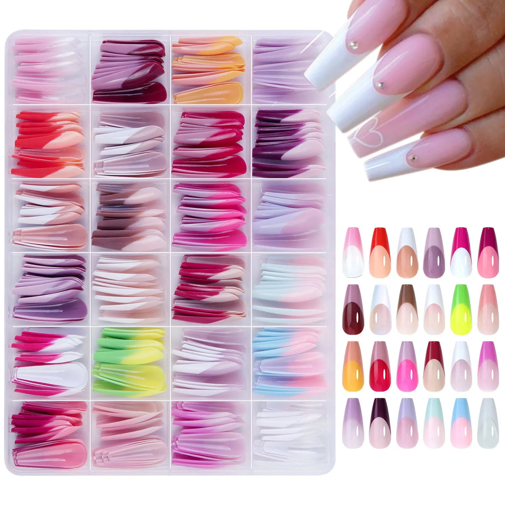 French wear armour removable nail stickers set with 288 pieces, ultra-thin seamless design