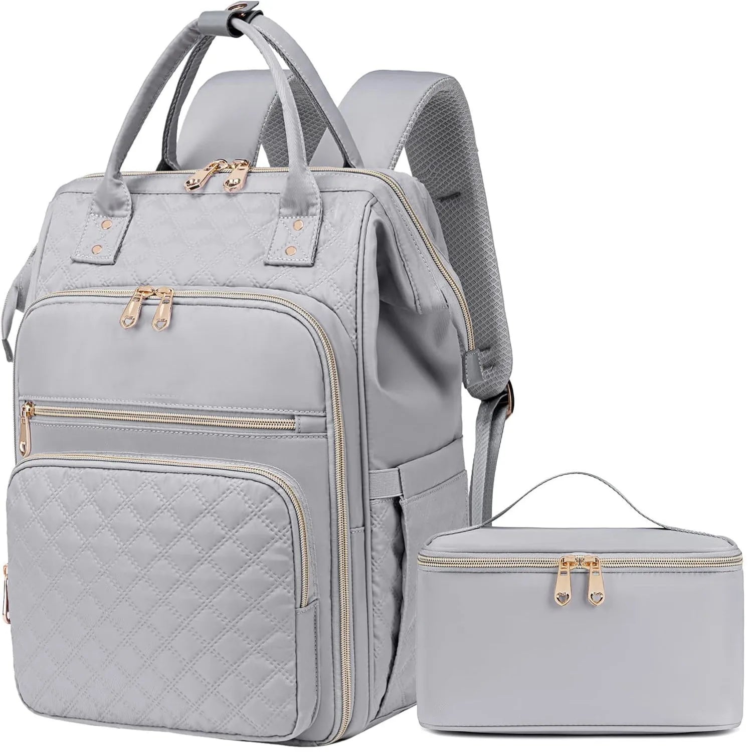New Computer Backpack Large Capacity Oxford Cloth Travel Bag in black, pink, beige, green, gray