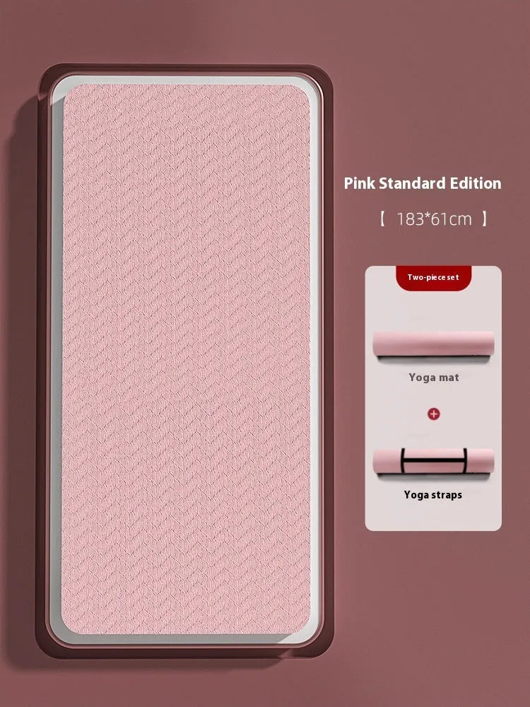 Widened non-slip TPE gymnastic mat with guide lines, shown in mint green colour.