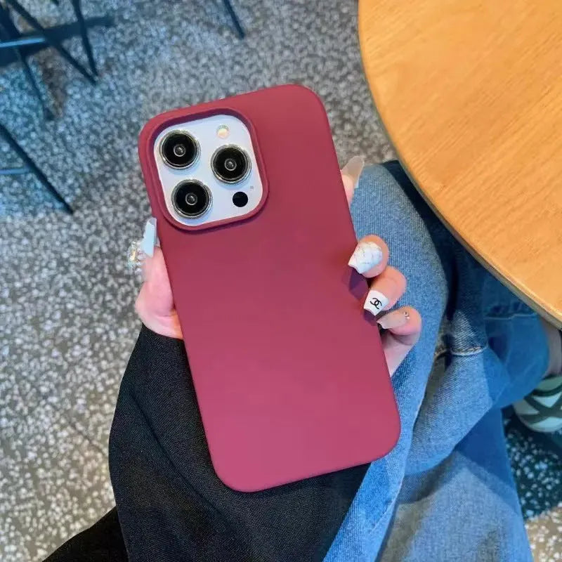 All-inclusive liquid silicone phone case for Apple iPhone 13-16 series in frosted finish