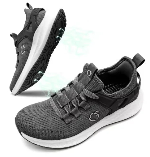 Grounded Conductive Sports Shoes in black with EVA anti-slip outsole and mesh upper