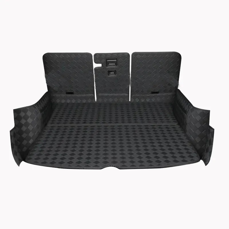 Leather trunk mat for Tesla Model 3 or Model Y boot in black, brown, or wine red.