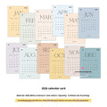 2026 Calendar Cards Calendar Fold set showing monthly calendar inner pages in basic packaging