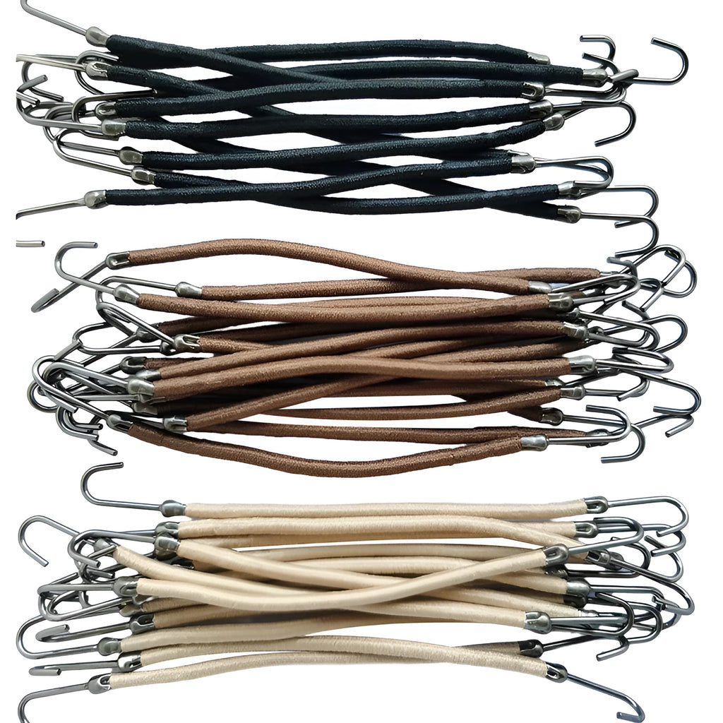 Double hook wig styling tool in black, dark brown, or light brown for securing hair extensions.