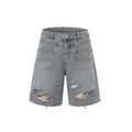 Denim overall suit matching set with short sleeve top and trousers in street fashion style