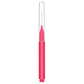 Set of plastic and stainless steel eyebrow and eyelash brushes in black, blue, purple, red, and white with protective caps.