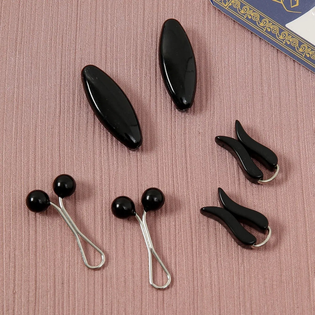 Oval plastic resin-drip scarf clip set in five colours, medium size 3.5x1.7cm