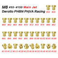 M6 thread carburetor main jet for Derotto PHBN and PHVA carburettors on a white background.
