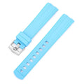 20mm Apple Watch replacement strap in multiple colours with silver buckle, shown fitting a watch.
