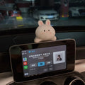 Soft fabric plush doll car decoration for dashboard or centre console in cartoon bear and bunny designs.