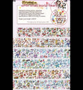 Cute cartoon character decorative sticker on Japanese paper for packaging.