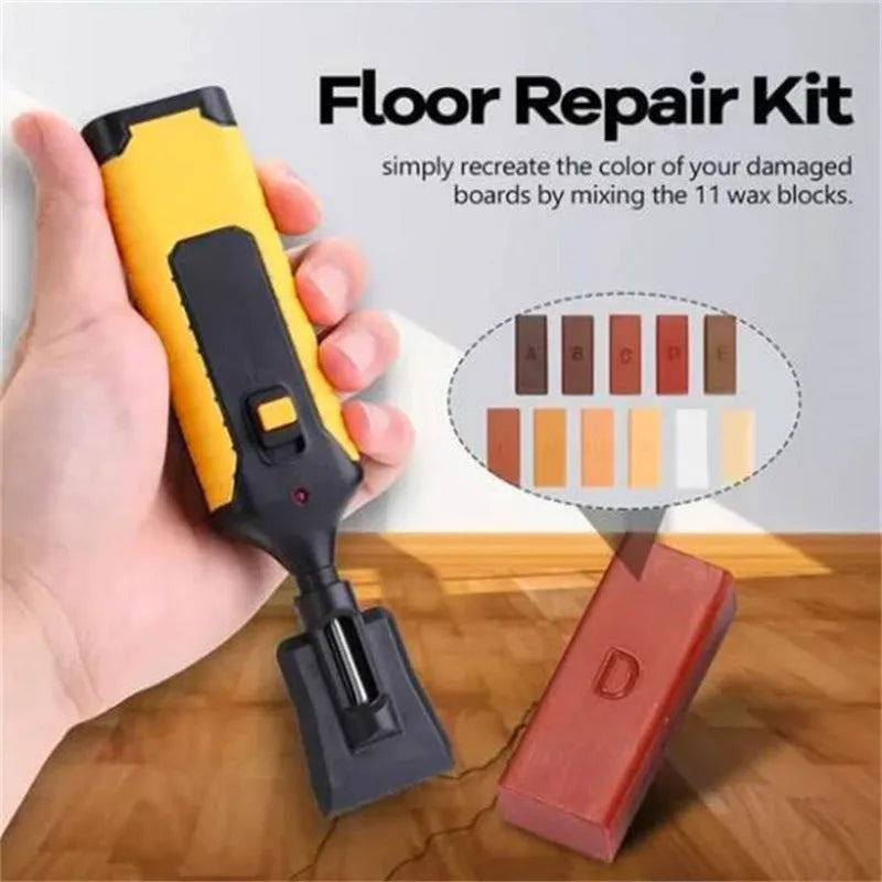 Manual floor repair tool with coloured handle options for DIY tile repairs
