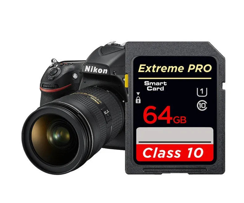 U3 high-speed memory card for camera and SLR with 64GB capacity, compact 24x34x2.1mm size