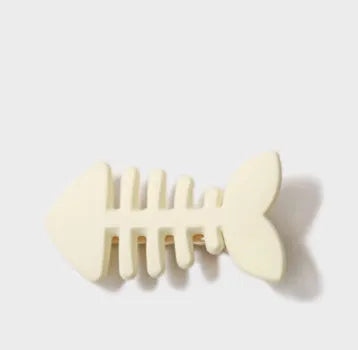 Minimalist fishbone pattern hair barrette with duckbill clip in a candy colour.