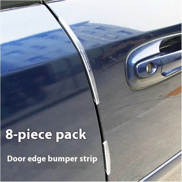 White self-adhesive PVC car door edge protector strip, 1000mm long, on a car door.
