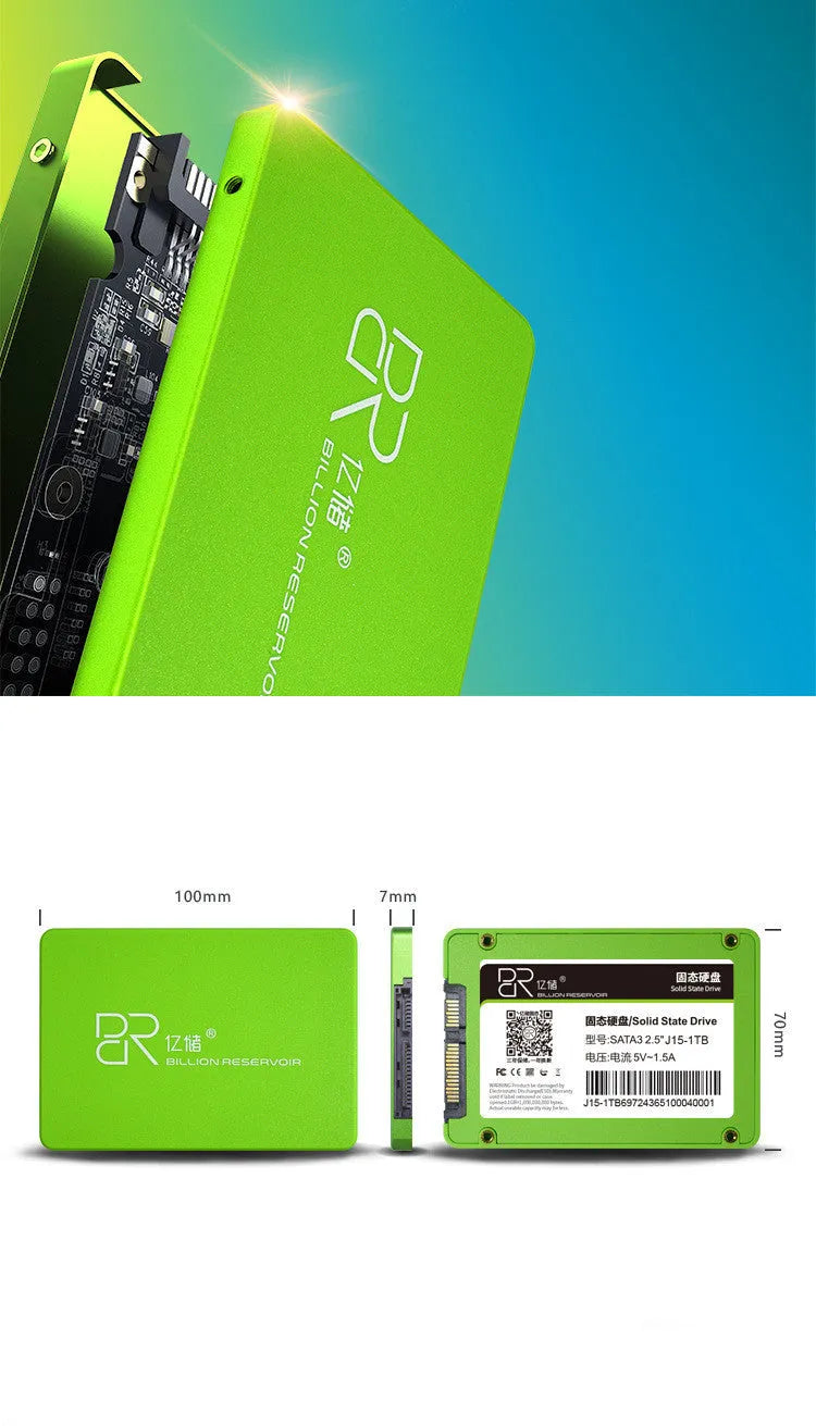 Black 2.5-inch solid state drive with SATA 3.0 interface for desktop and laptop storage upgrades