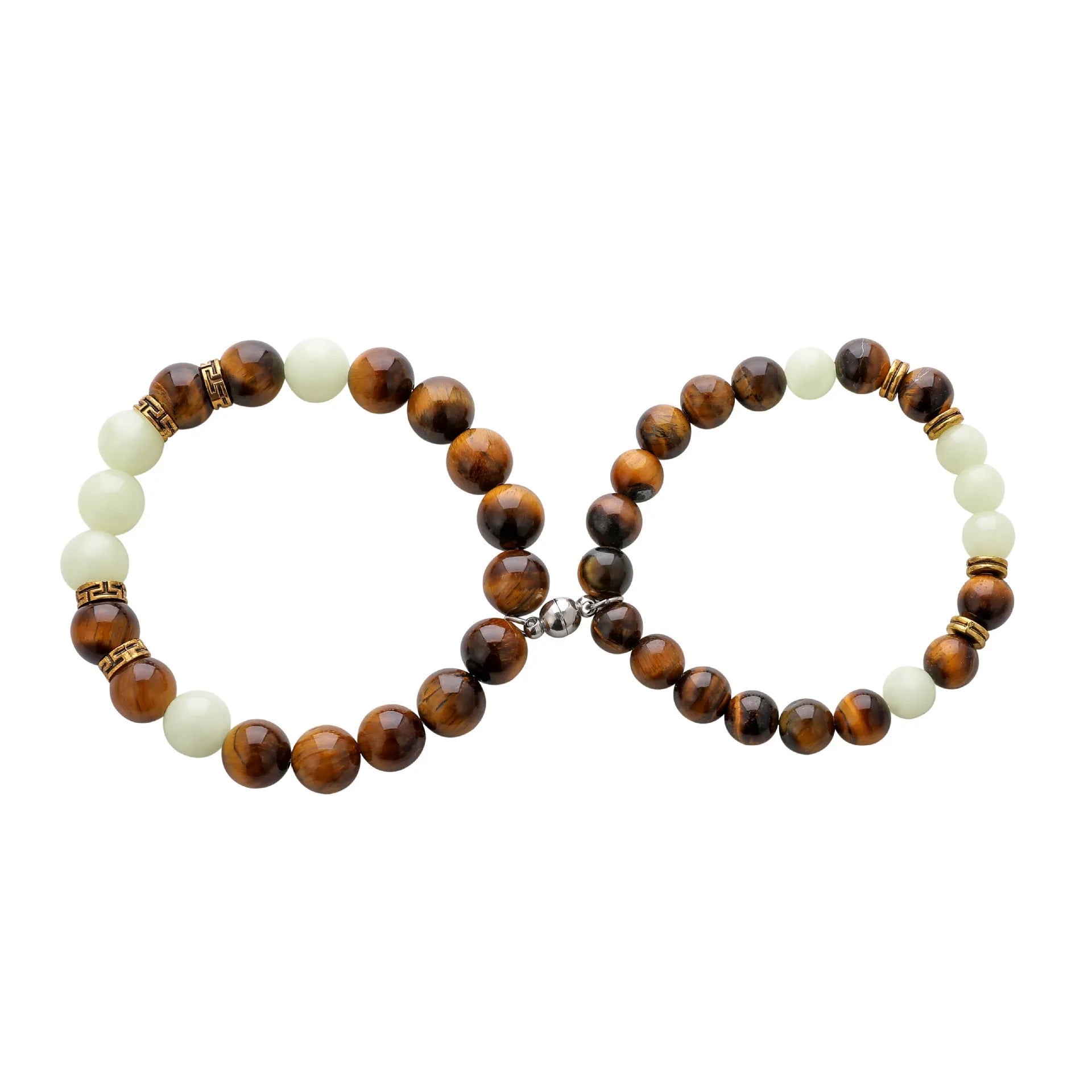 Amber y552 geometric pattern couple bracelets with luminous feature and adjustable fastening