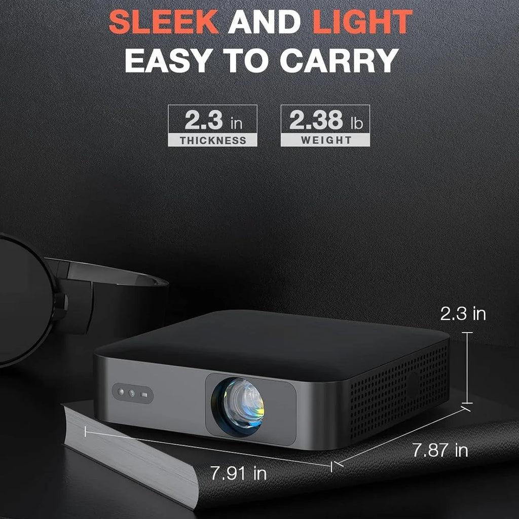 Smart HD projector with PTZ autofocus, 1080p resolution, and 200ANSI brightness