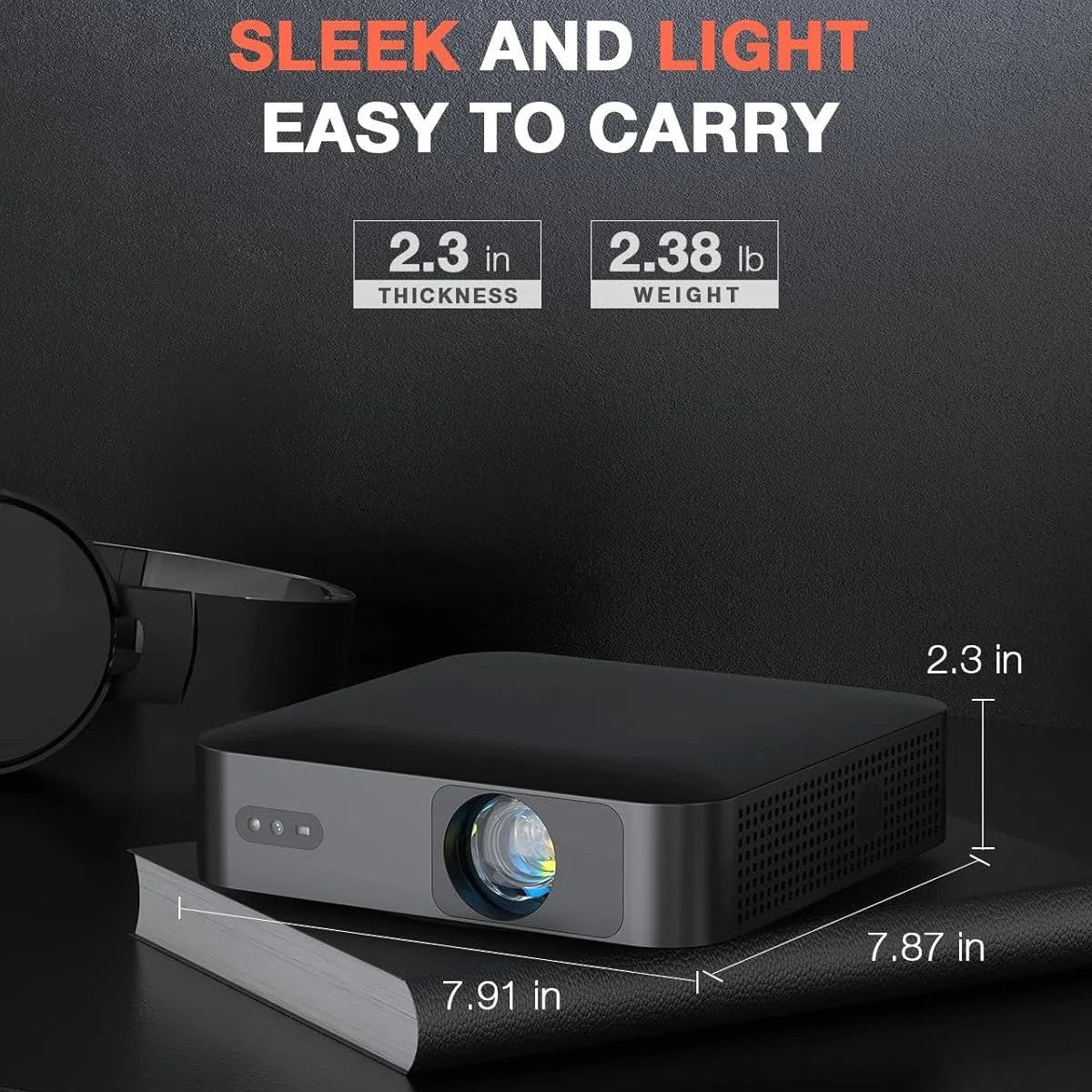 Smart HD projector with PTZ autofocus, 1080p resolution, and 200ANSI brightness