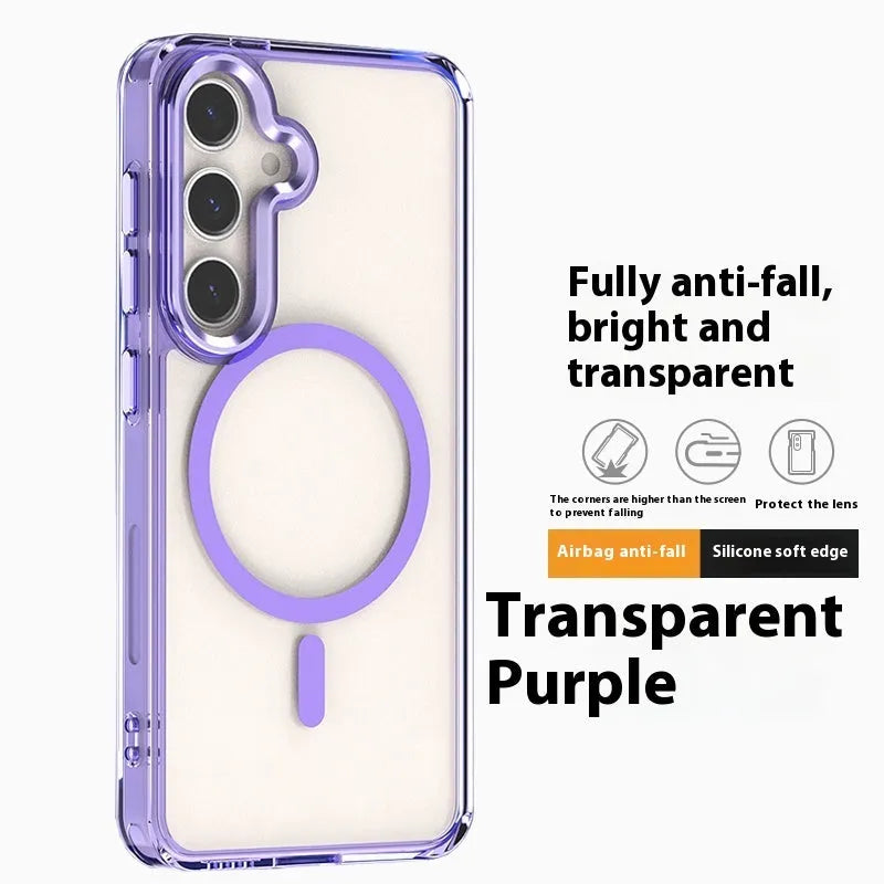 Ultra-thin transparent TPU PC phone case with metal lens ring for Samsung Galaxy S23 FE