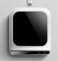 Black USB-powered coffee cup warmer with compact 118x132mm heating coaster design