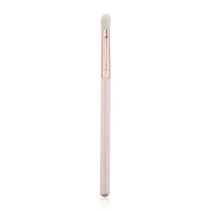 26 pink makeup brushes with wooden handles in PU storage bag