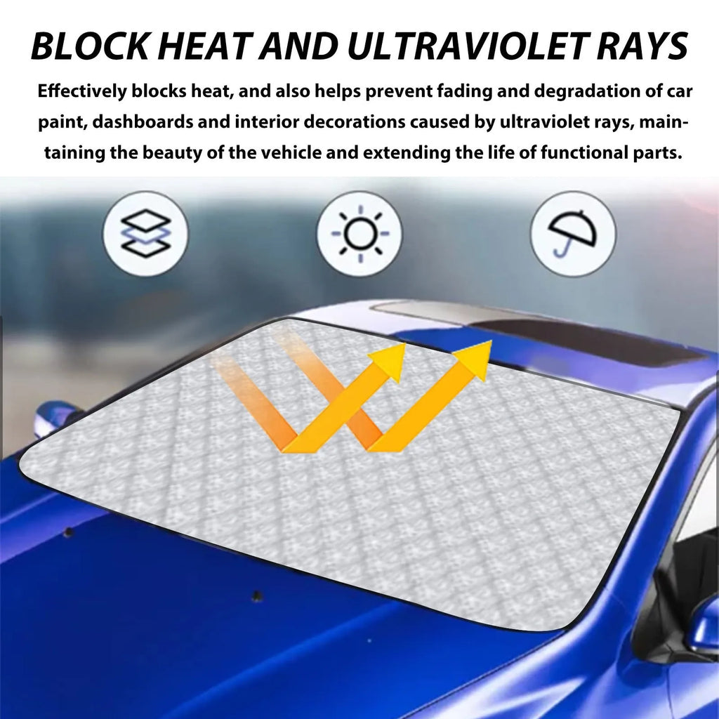 Car windshield aluminium film frost cover measuring 140 by 95 centimetres