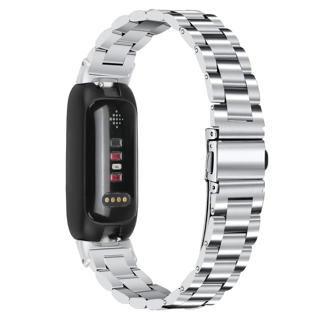 Stainless steel watch strap for Fitbit Inspire 3 in multiple colour options showing 12mm connector.