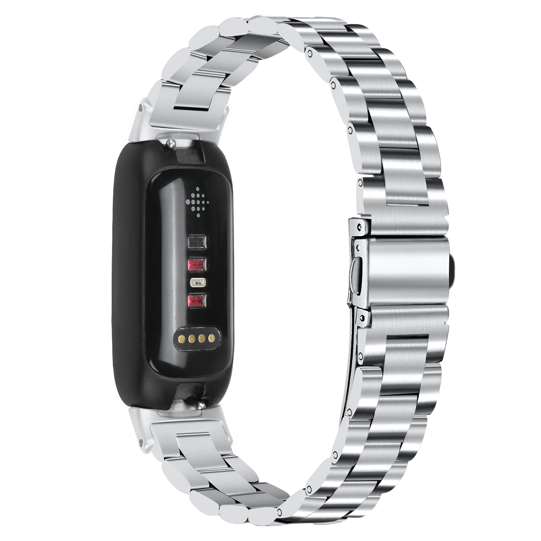 Stainless steel watch strap for Fitbit Inspire 3 in multiple colour options showing 12mm connector.