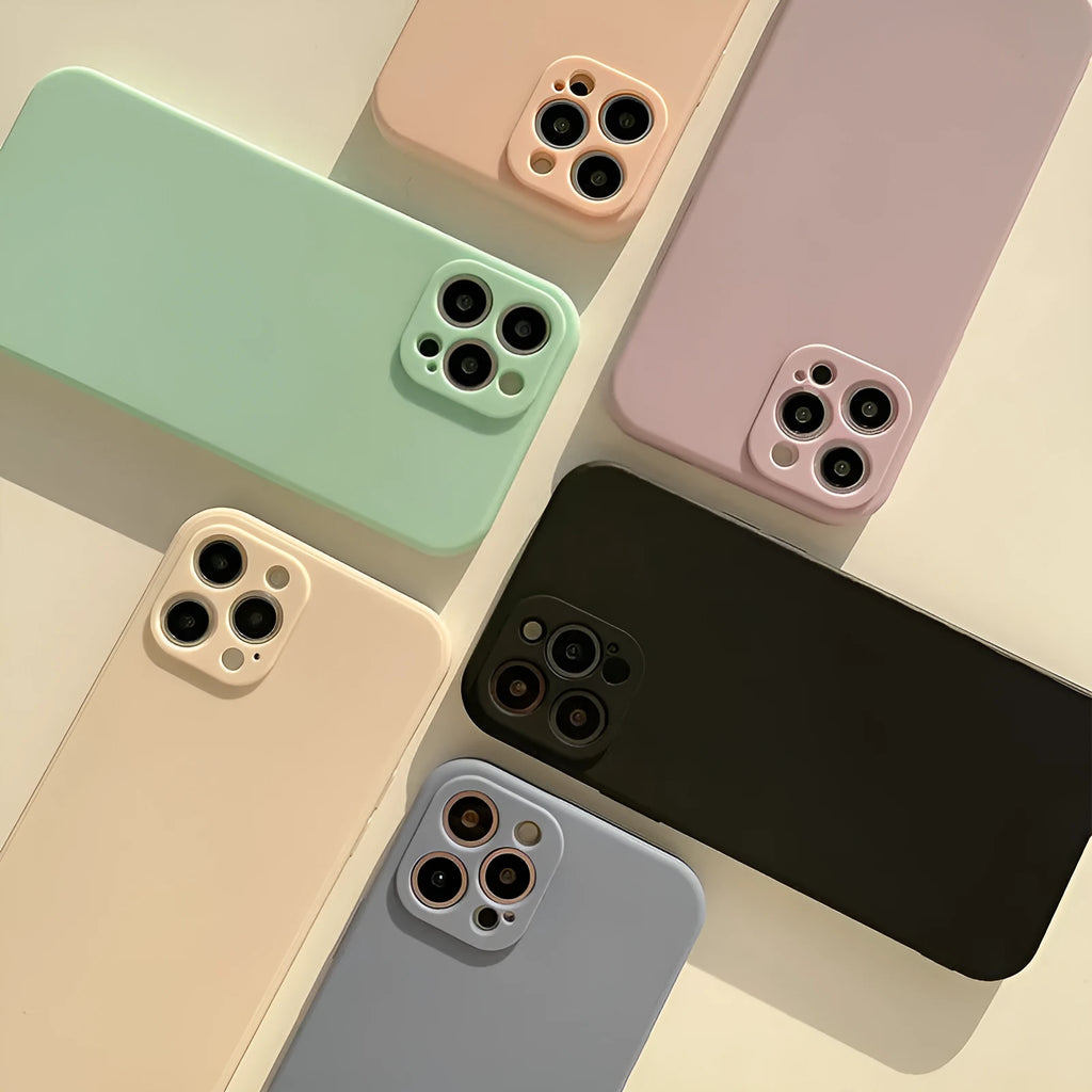 Frosted TPU phone case for iPhone 14 models shown in slate blue colour.