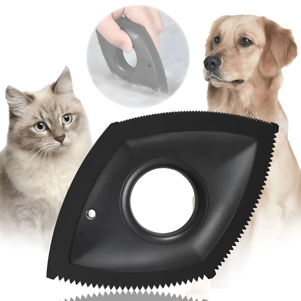 Silicone pet hair removal brush with 17cm wide bristle surface and ergonomic handle