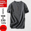 Men's loose cotton linen blend t-shirt in various colours with short sleeves