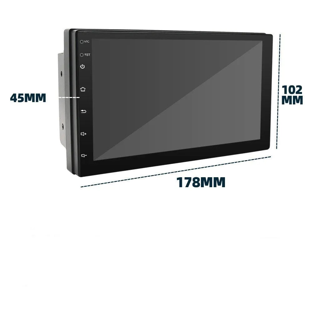 Universal car navigation radio with 7-inch touchscreen display for GPS and CarPlay.