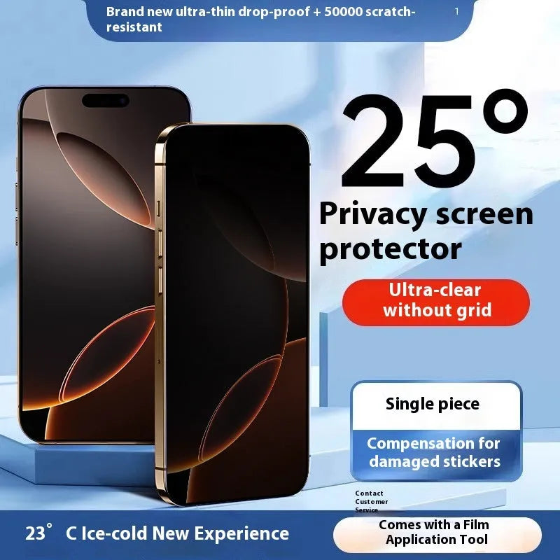 Apple iPhone tempered glass screen protector with AG frosted finish and anti-fingerprint coating