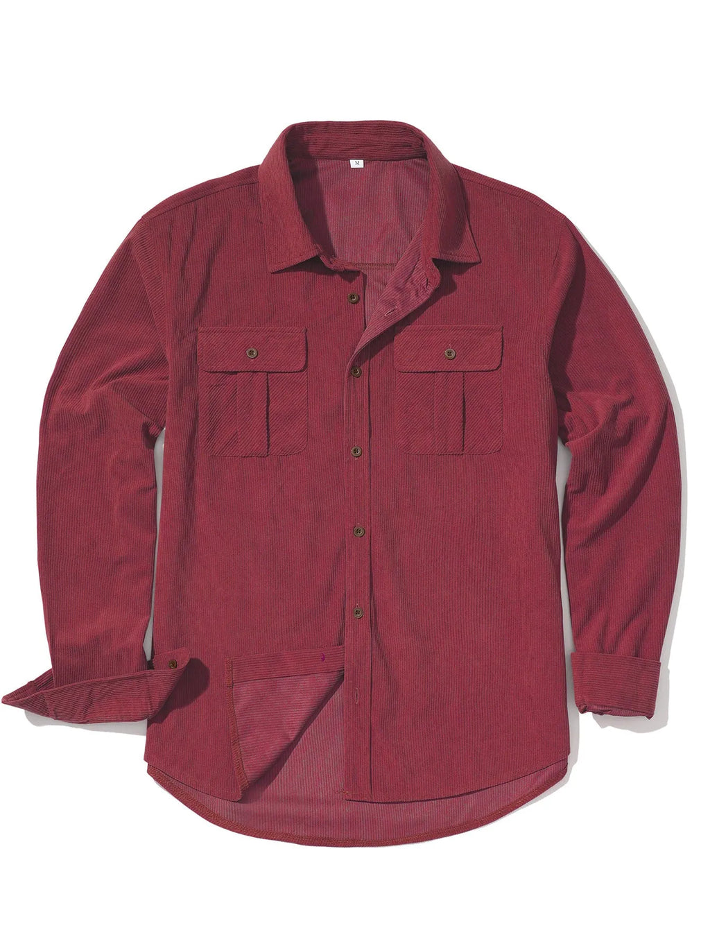 Men's casual corduroy shirt in Japanese retro style with long sleeves and loose fit