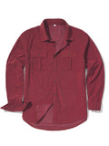 Men's casual corduroy shirt in Japanese retro style with long sleeves and loose fit