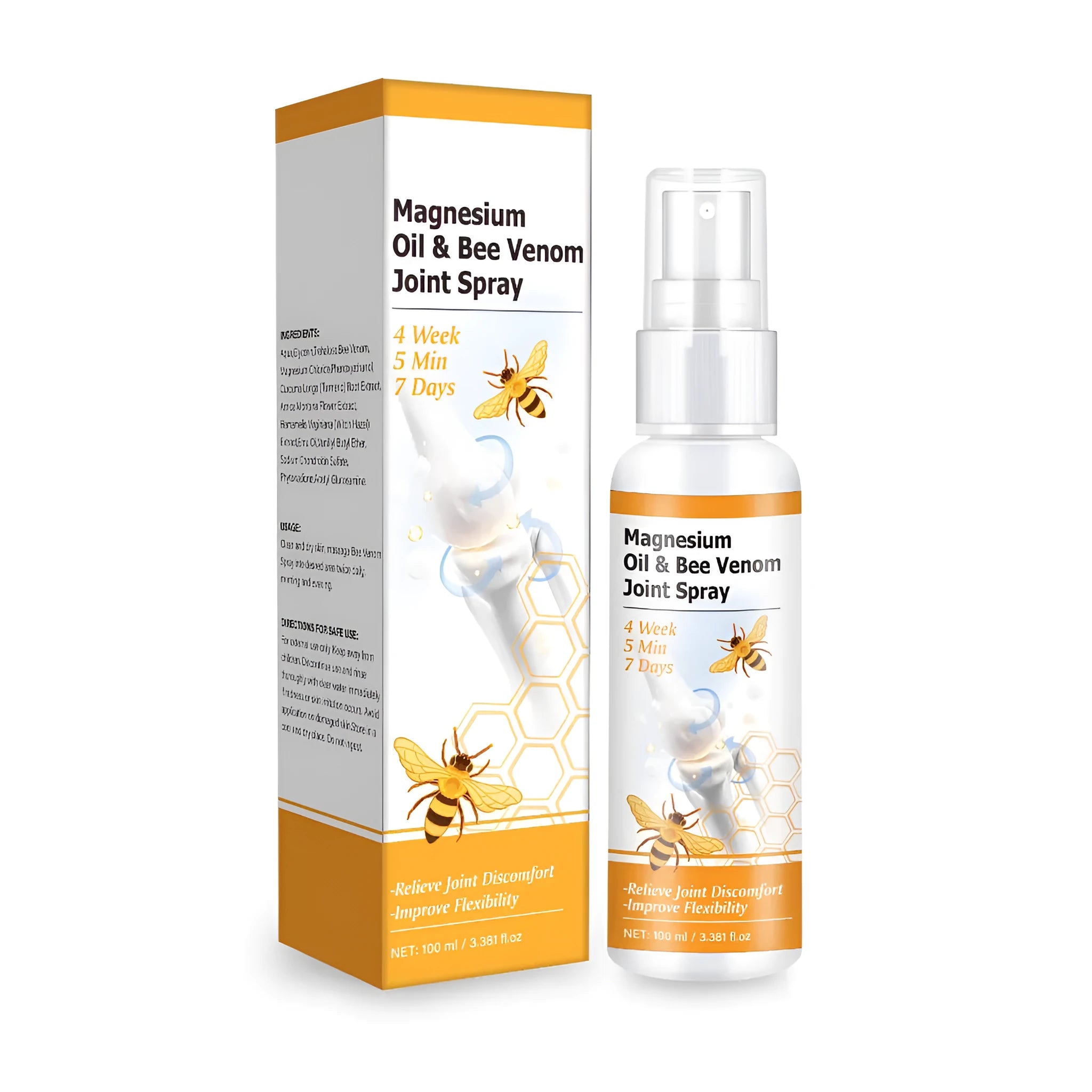 100ml bottle of magnesium oil joint spray gel with spray top, style FPB011.