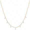 Gentle drop-shaped artificial zircon pendant on an adjustable 925 sterling silver O-chain necklace.