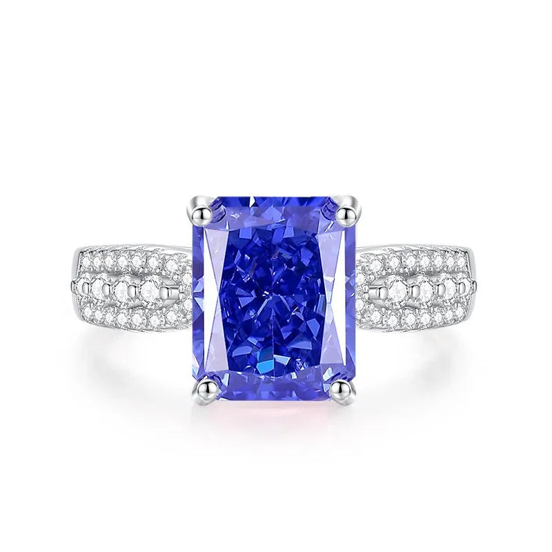Heart-shaped sterling silver ring with a diamond ice flower cut Tan Sang colour zircon stone.