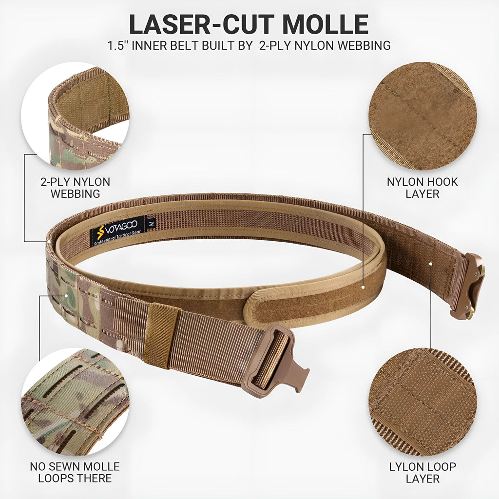 VOTAGOO 2-inch wide tactical belt with quick-release buckle in CP camouflage colour.