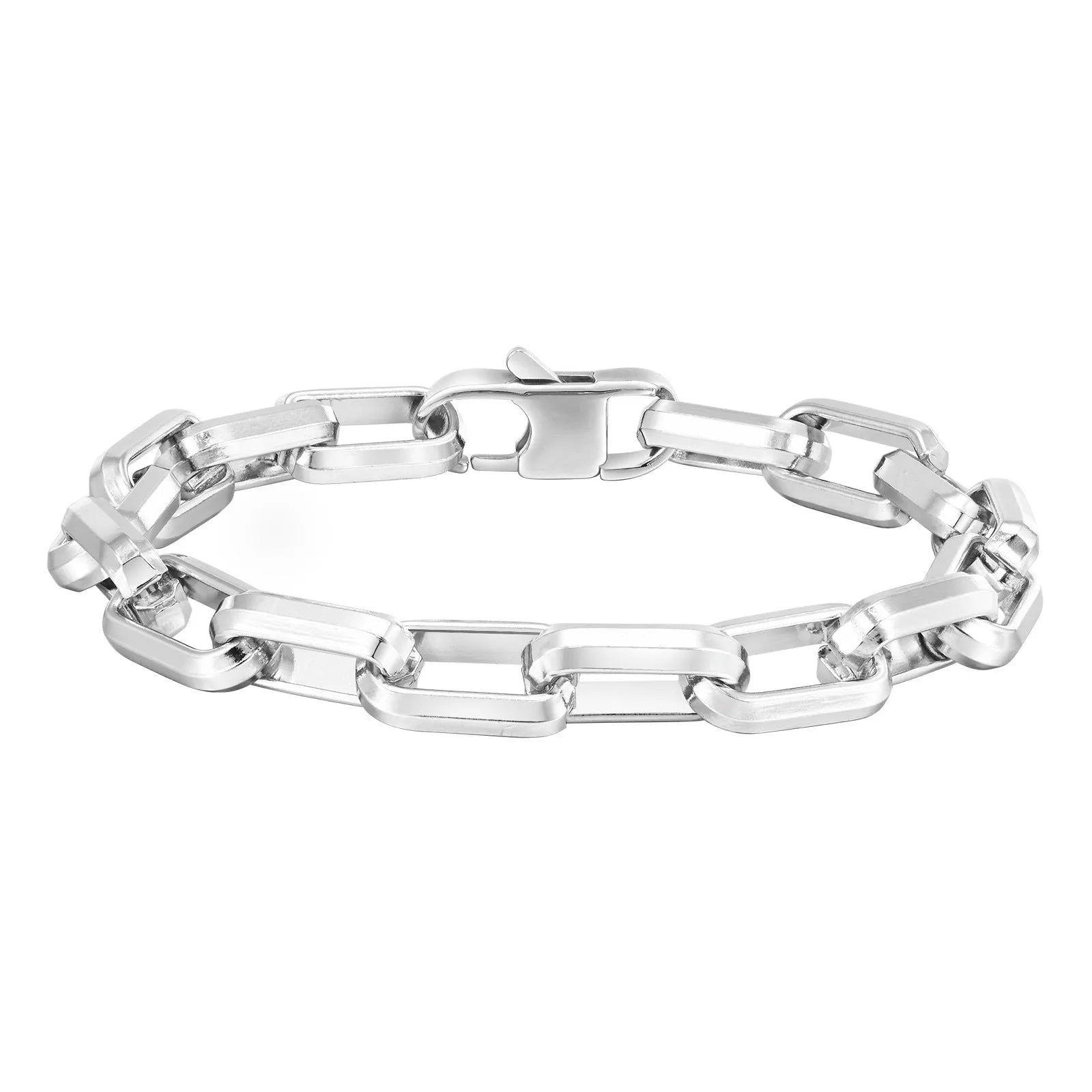 Titanium steel men's bracelet with simple square chain links in various colours.
